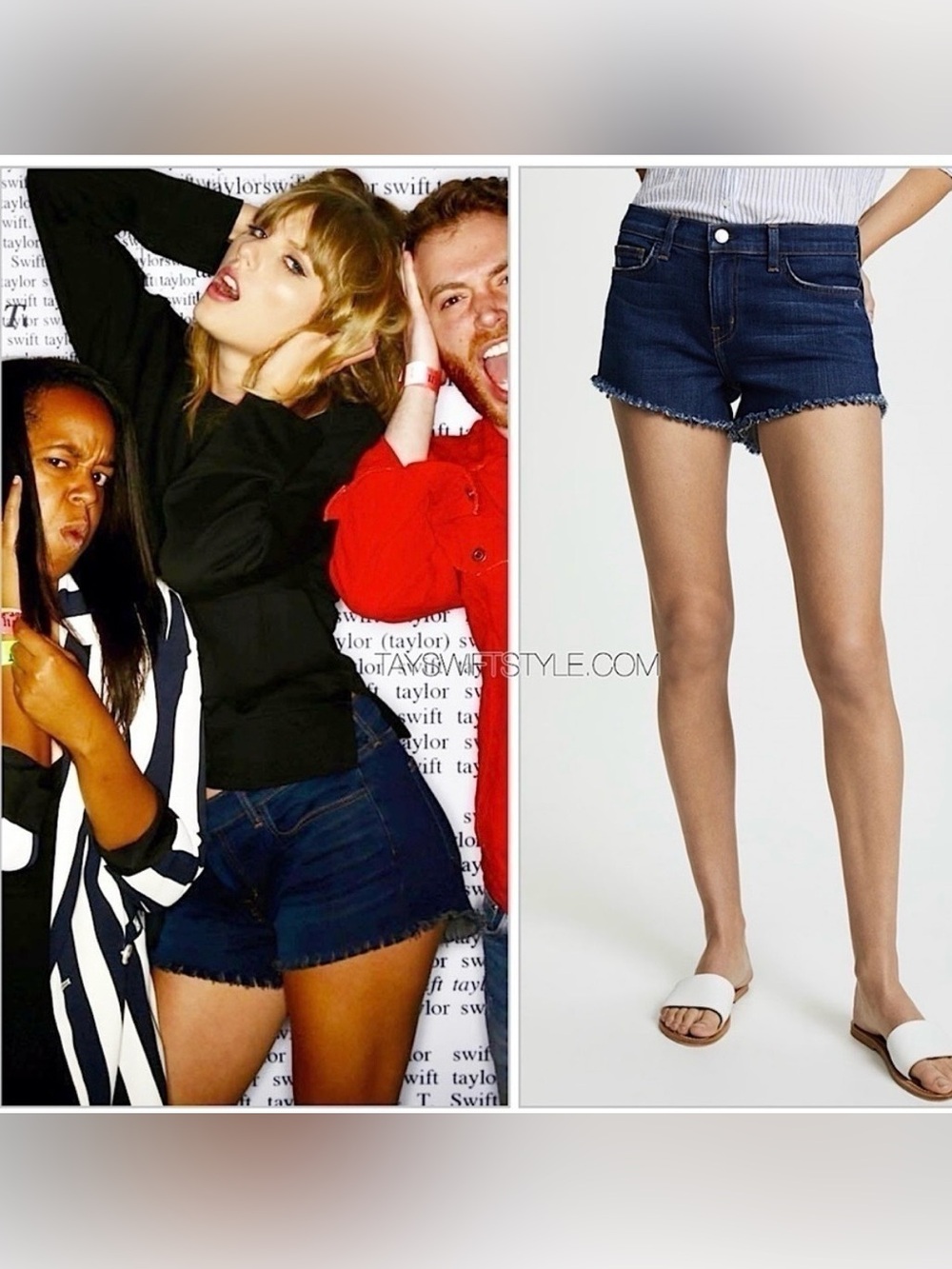 L'AGENCE Taylor Swift Distress Dark Wash Denim Fray Hem Cutoff Jean Short 25